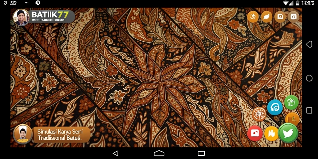 Tangkapan layar gameplay <strong>BATIK77</strong> menunjukkan proses menggambar batik yang kreatif.