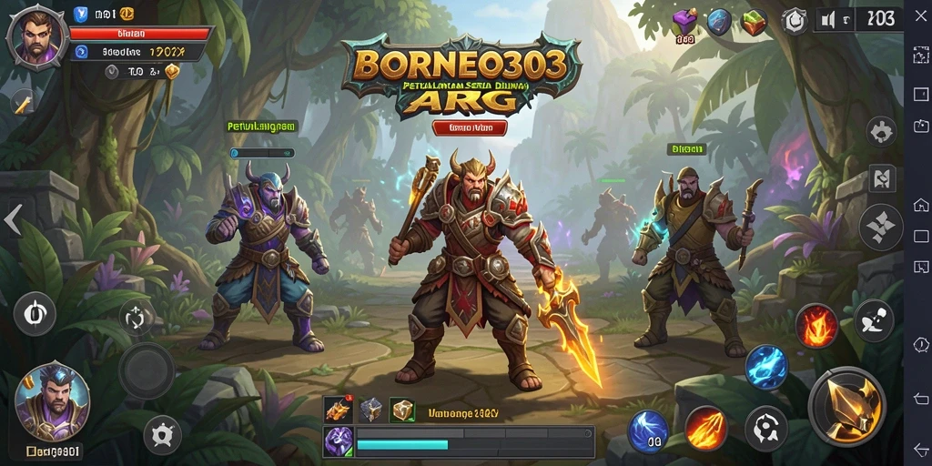 Screenshot gameplay BORNEO303 menampilkan aksi seru dalam pertarungan ARPG.