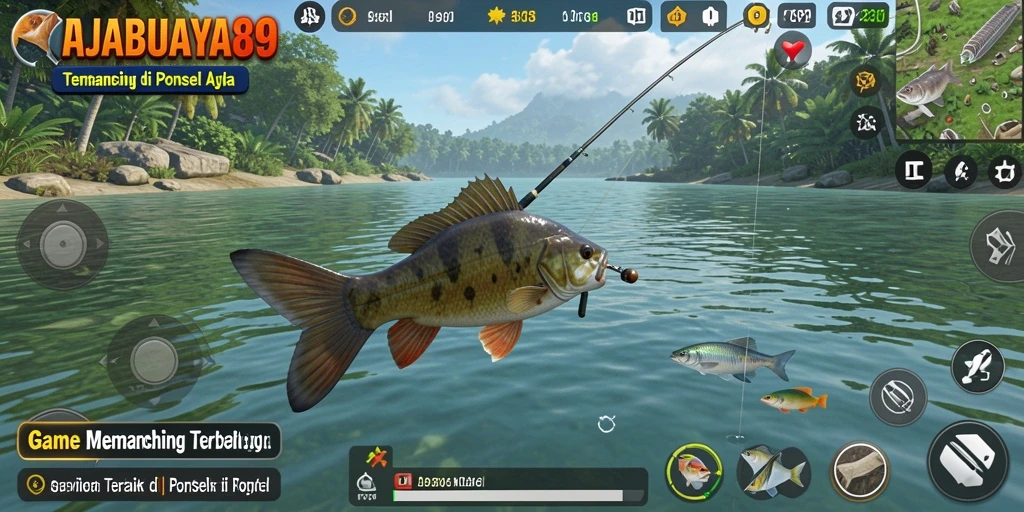 Tampilan gameplay RAJABUAYA89 yang seru saat memancing.