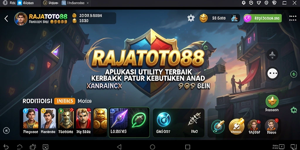 Tampilan utama RAJATOTO88 dengan berbagai fitur Utility.