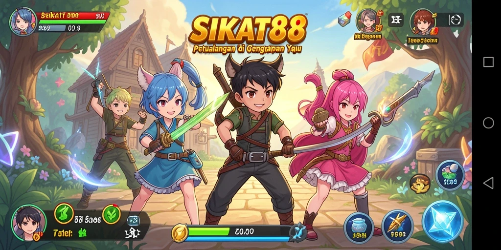 Tampilan gameplay SIKAT88 yang penuh warna dan dinamis.